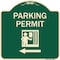Signmission Parking Permit With Left ArrowHeavy-Gauge Aluminum Architectural Sign, 18" x 18", G-1818-23402 A-DES-G-1818-23402 - alternate 1